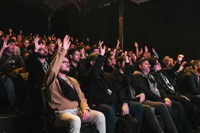 Audience at a talk, Nerdearla 2025