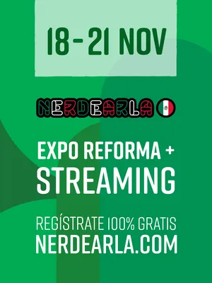 Placa de Nerdearla México 2026, formato Feed