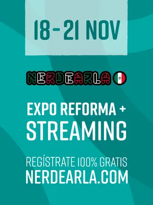 Placa de Nerdearla México 2026, formato Feed