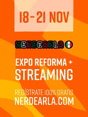 Placa de Nerdearla México 2026, formato Feed