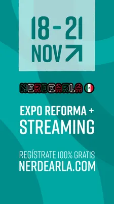 Placa de Nerdearla México 2026, formato Historias